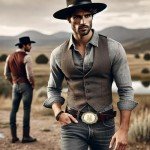 Vintage Western Cowboy Belt Buckle with Initials