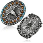 Turquoise Long Horn Bull Vintage Belt Buckles