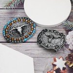 Turquoise Long Horn Bull Vintage Belt Buckles