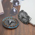 Turquoise Long Horn Bull Vintage Belt Buckles