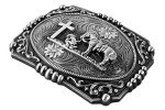 Silver Cross Cowboy and Horse Vintage Belt Buckle