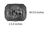 Silver Cross Cowboy and Horse Vintage Belt Buckle