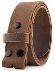 Vintage Buffalo Leather Men's Belt Buckle, 1.5" Wide