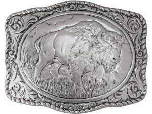 Buffalo Silver Plated Vintage Rectangle Belt Buckle