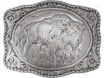 Buffalo Silver Plated Vintage Rectangle Belt Buckle