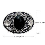 Vintage Native American Cowboy Black Stone Belt Buckle