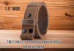 Vintage Buffalo Leather Men's Belt Buckle, 1.5" Wide