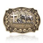 Vintage Western Cowboy Prayer Horse Belt Buckle