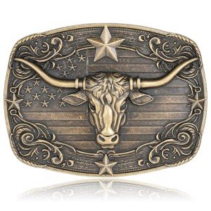 Vintage Western Longhorn Bull Belt Buckle
