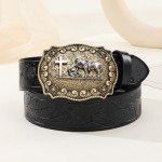 Vintage Western Cowboy Prayer Horse Belt Buckle
