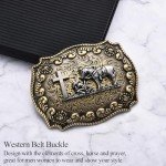 Vintage Western Cowboy Prayer Horse Belt Buckle
