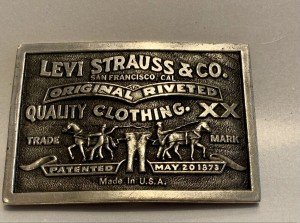 Levi Strauss Vintage Riveted Brass Belt Buckle
