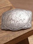 Buffalo Silver Plated Vintage Rectangle Belt Buckle