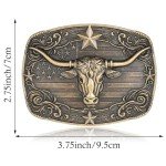 Vintage Western Longhorn Bull Belt Buckle