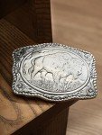 Buffalo Silver Plated Vintage Rectangle Belt Buckle