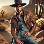 Vintage Western Cowboy Skull and Flower Belt Buckle