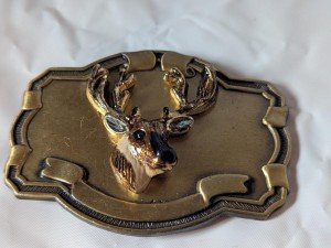 1970s Vintage Big Buck Deer Western Belt Buckle