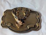 1970s Vintage Big Buck Deer Western Belt Buckle