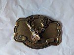 1970s Vintage Big Buck Deer Western Belt Buckle