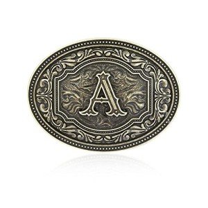 Vintage Cowboy Rodeo Belt Buckle Initial A