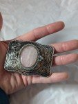 Pink Quartz Vintage Western Belt Buckle