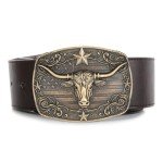 Vintage Western Longhorn Bull Belt Buckle