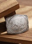 Buffalo Silver Plated Vintage Rectangle Belt Buckle