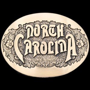 1980s Vintage North Carolina Brass Belt Buckle