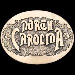1980s Vintage North Carolina Brass Belt Buckle