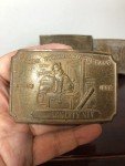 Set of 4 Vintage Brass Belt Buckles