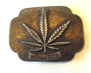 Vintage Brass Marijuana Belt Buckle