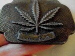 Vintage Brass Marijuana Belt Buckle