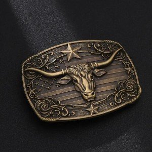 American Flag Cowboy Cowgirl Vintage Belt Buckle