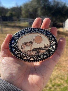 Western Vintage Native American Cowboy Rodeo Buckle