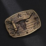 American Flag Cowboy Cowgirl Vintage Belt Buckle