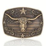 American Flag Cowboy Cowgirl Vintage Belt Buckle