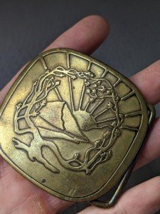 Vintage Tree of Life Brass Belt Buckle