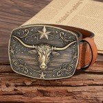 Vintage Western Longhorn Bull Belt Buckle