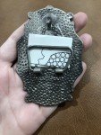 Vintage Silver Blank DIY Oval Rectangle Belt Buckle
