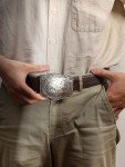 Buffalo Silver Plated Vintage Rectangle Belt Buckle