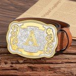 Vintage Cowboy Rodeo Initial Letter Buckle (A)