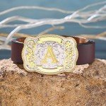 Vintage Cowboy Rodeo Initial Letter Buckle (A)