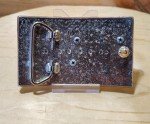 Western-Style Vintage Belt Buckle with Oval Stones