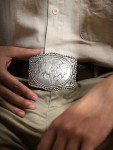 Buffalo Silver Plated Vintage Rectangle Belt Buckle