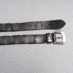 Vintage Brown Leather Braided Belt with Nickel Buckle