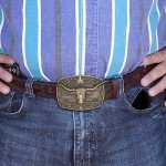 Vintage Western Longhorn Bull Belt Buckle