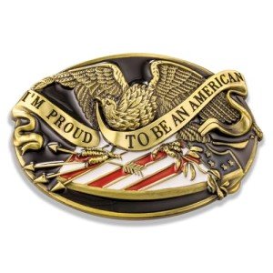 Vintage American Flag Eagle Belt Buckle