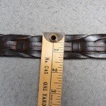Vintage Brown Leather Braided Belt with Nickel Buckle