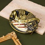 Vintage American Flag Eagle Belt Buckle