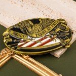 Vintage American Flag Eagle Belt Buckle